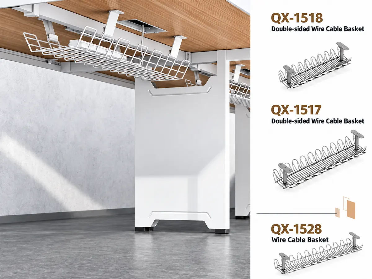 wire cable basket models for workstation cable management