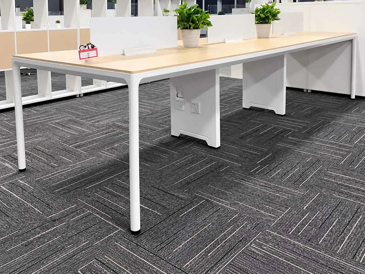 England hybrid desk frame with steel legs and aluminium beam structure