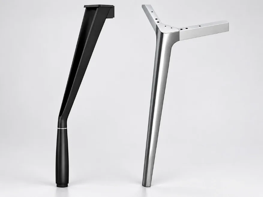 Representative Warren and LF-87 die-cast aluminium desk frame leg designs