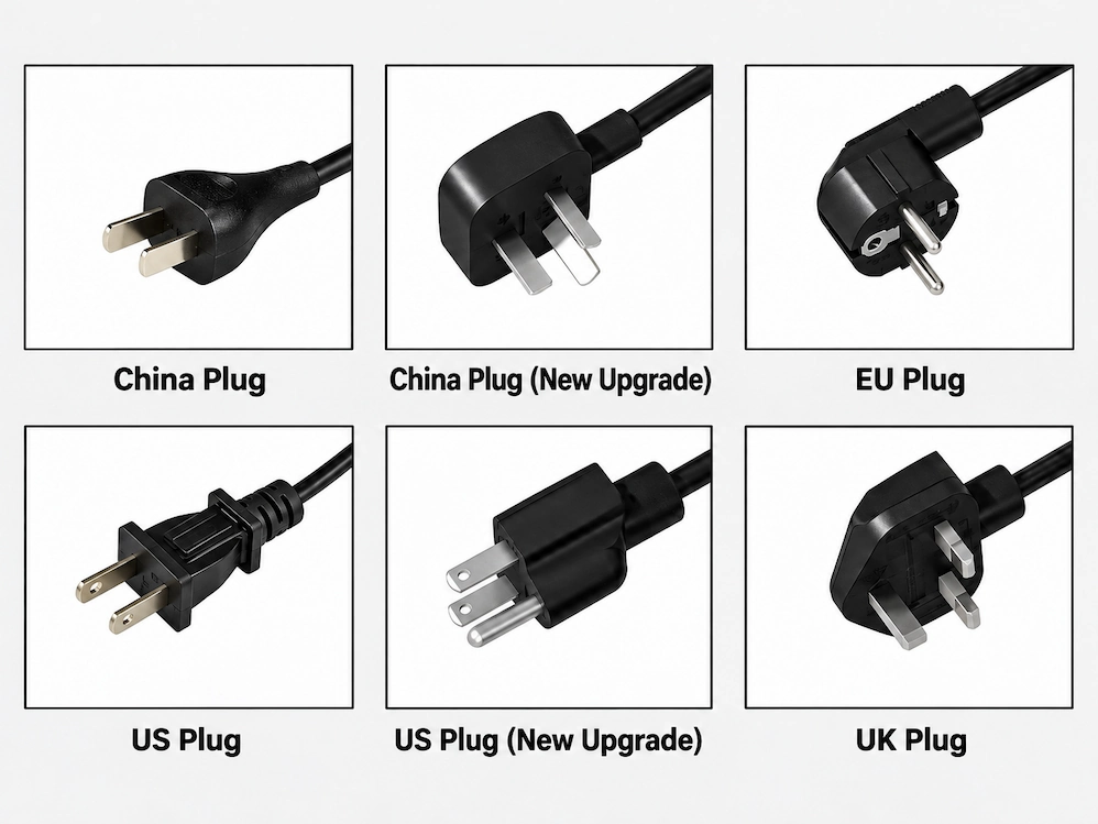 plug type options for china eu us and uk workstation power configurations