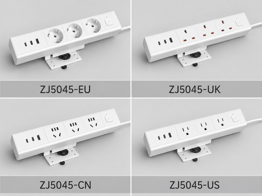 zj5045 cn us uk and eu target market desk clamp socket versions