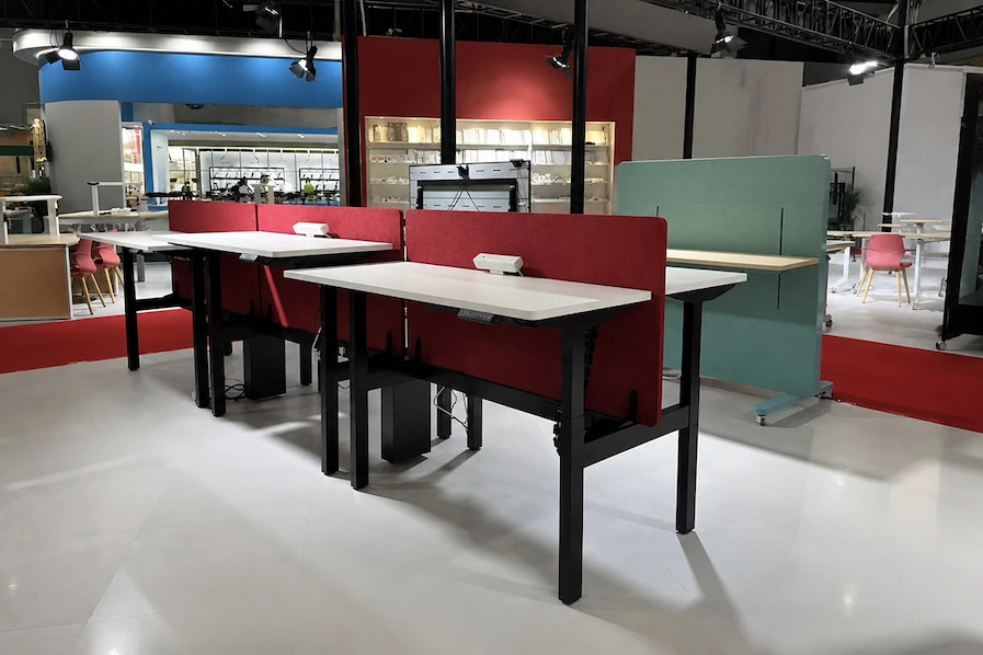 complete height adjustable desk workstation with desktop and lifting frame solution