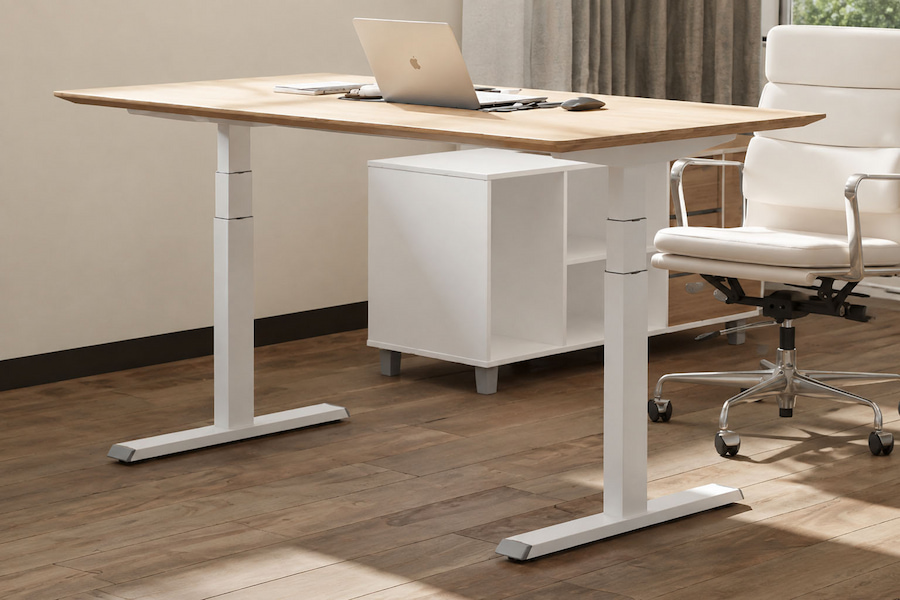 milan electric height adjustable desk with dual motor lifting configuration