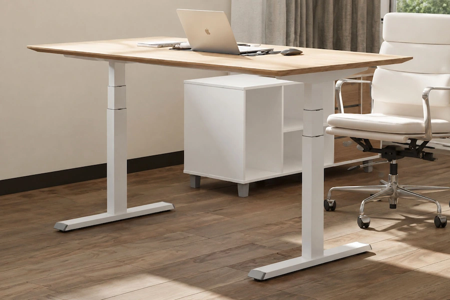 milan electric height adjustable desk with dual motor lifting configuration