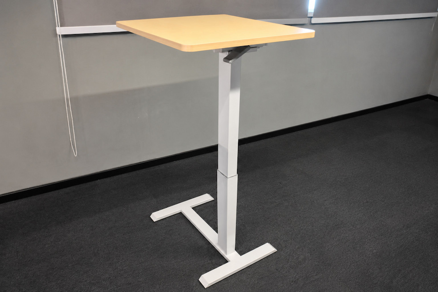 pneumatic height adjustable desk with gas assisted lifting mechanism