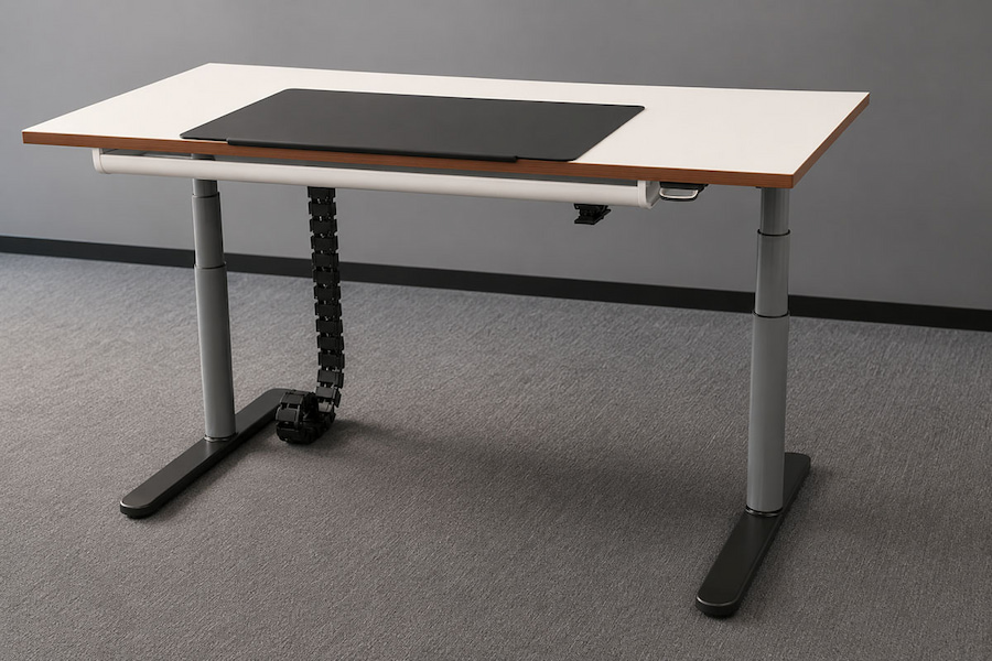 manual height adjustable desk frame without electric motor