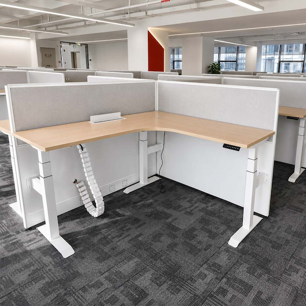 L-Shaped Height Adjustable Desks