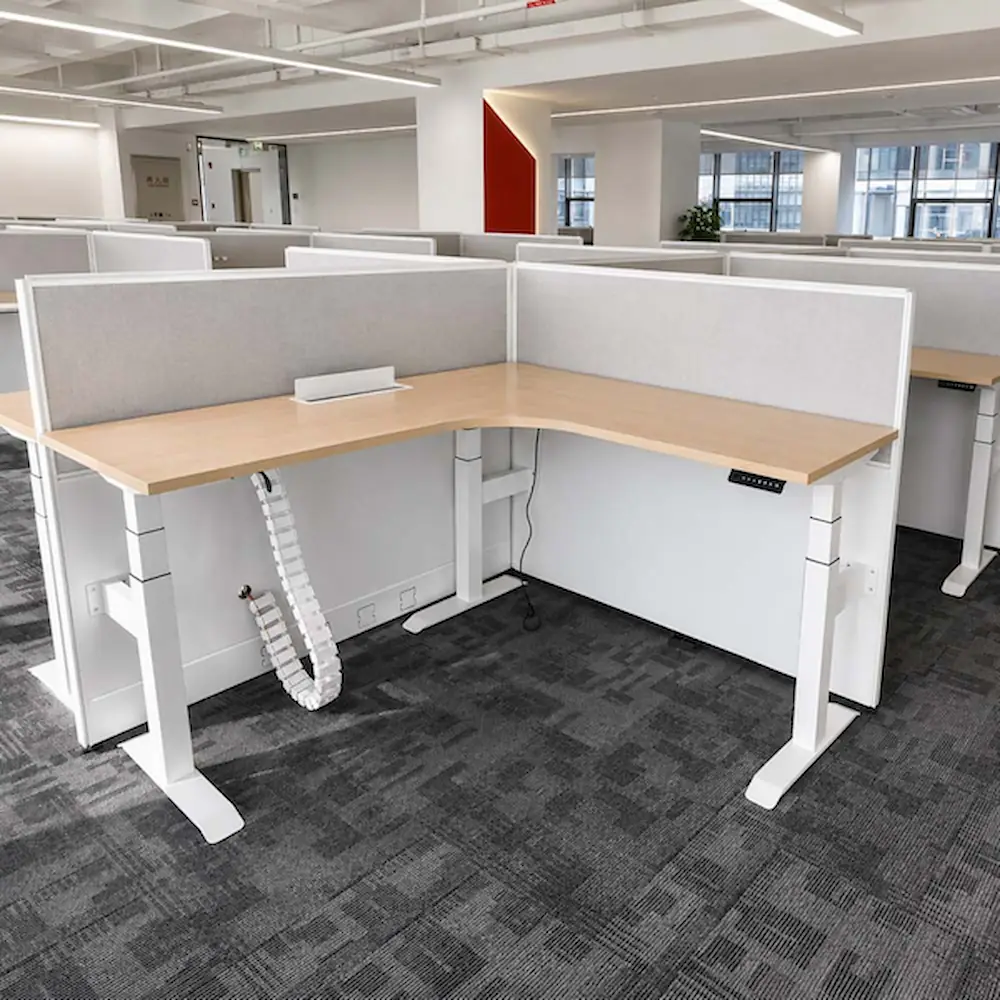 L-Shaped Height Adjustable Desks
