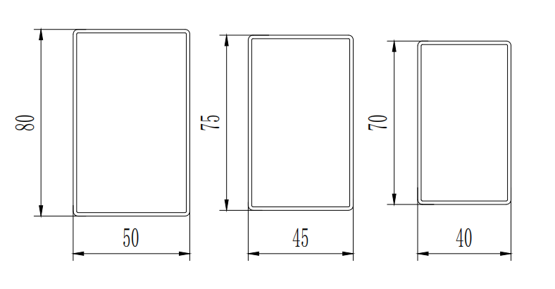 milan three stage column sections dimensions