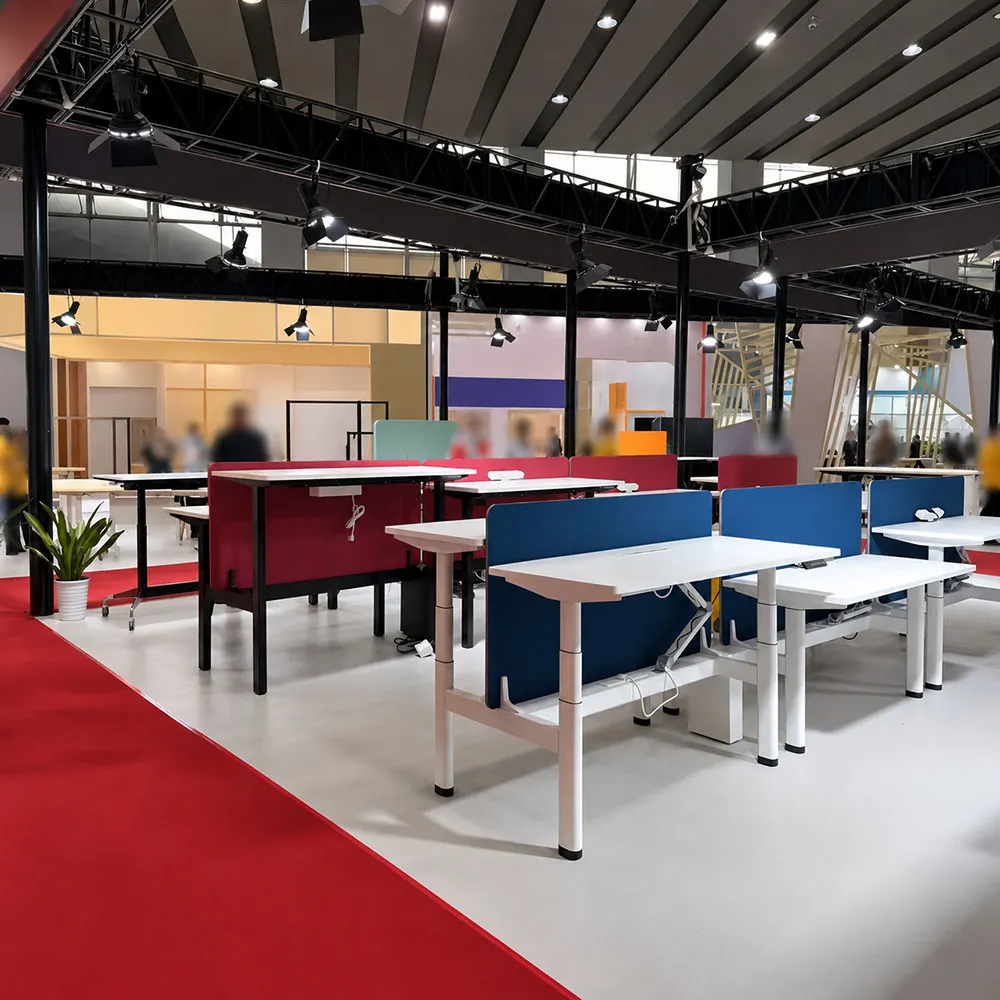height adjustable desk showroom with workstation configurations supporting the next step tabletop compatibility review process
