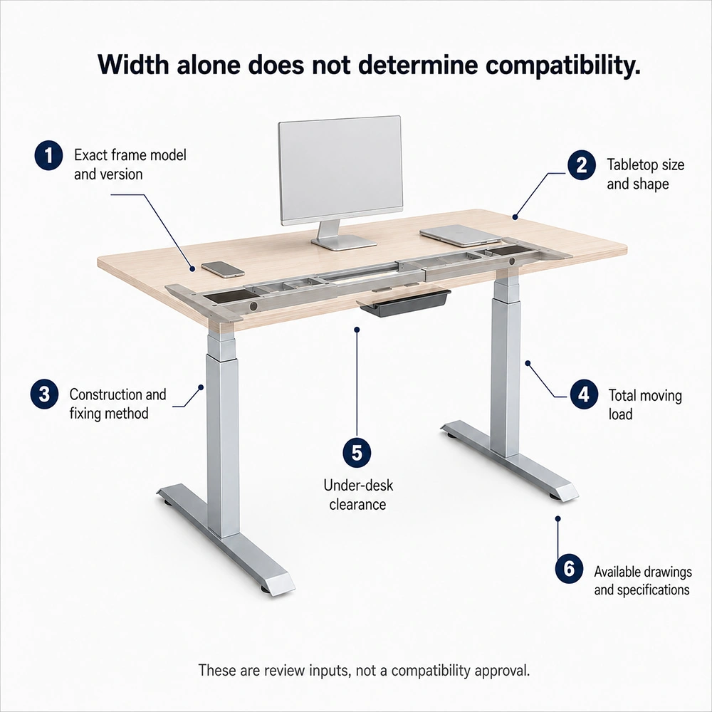 Standing Desk Tabletop Compatibility and Size Options