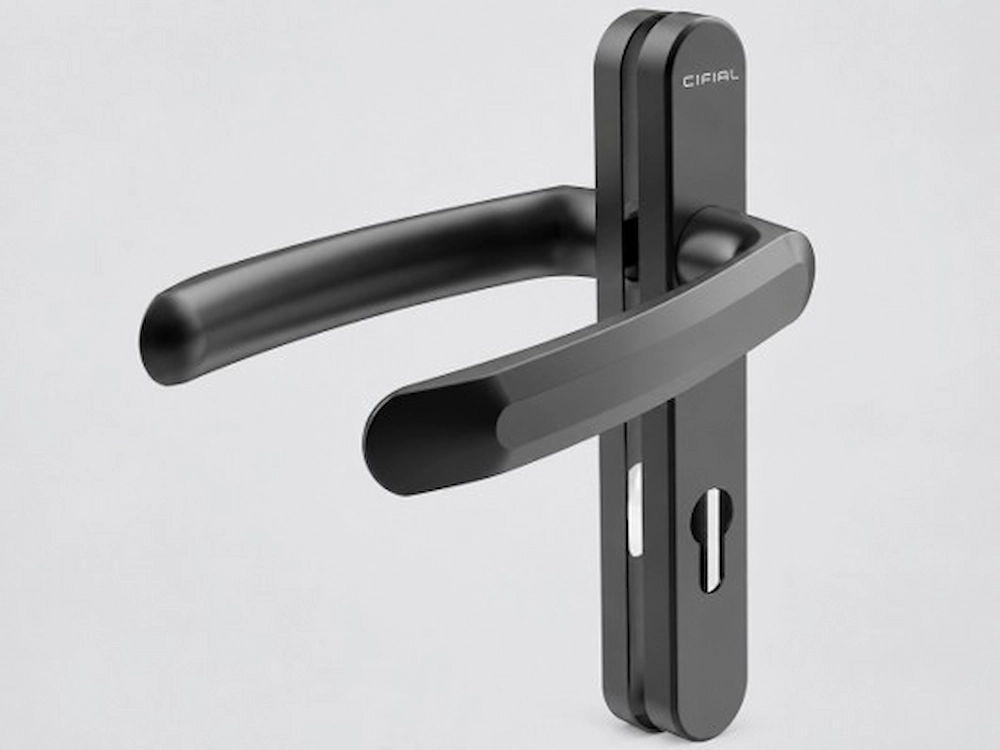 glass door handle for 1 person office pod with multi point locking system