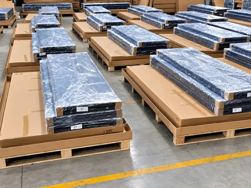 office pod packing photos before shipment for delivery and installation support