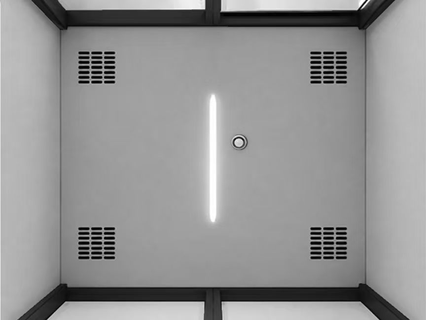 2P meeting pod ceiling lighting and ventilation view