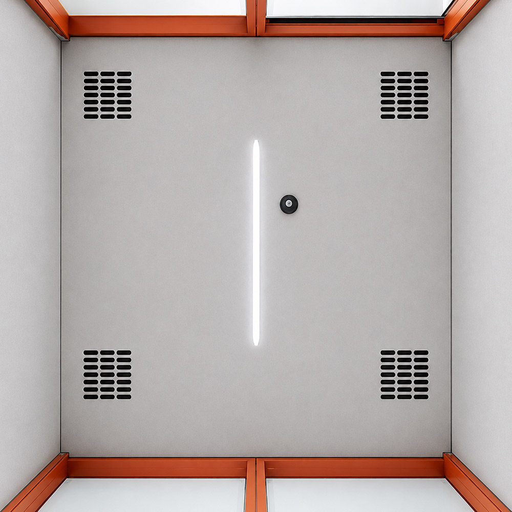 4P meeting pod ceiling lighting and ventilation view