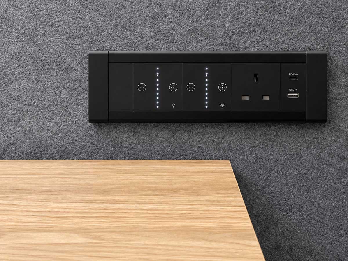 4P meeting pod power socket and interior charging options