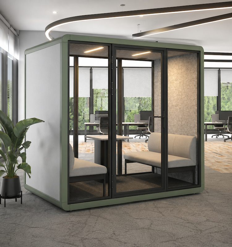 6p meeting pod green finish