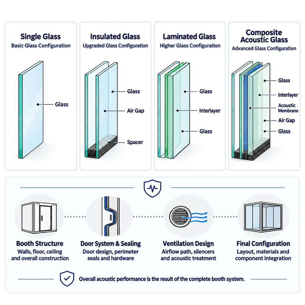 office phone booth glass options