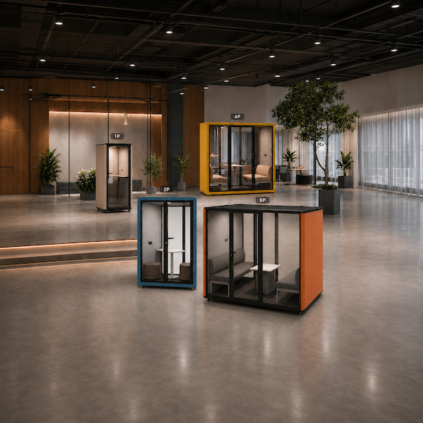 office phone booth and office pod system with 1p 2p 4p and 6p pod options for workplace projects