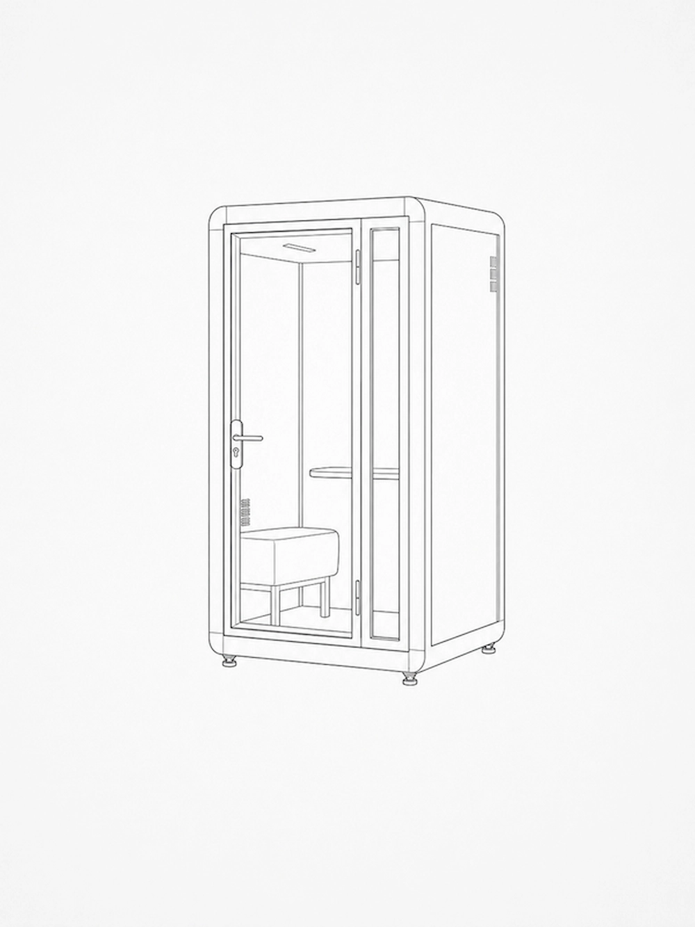 1p office phone booth for private calls