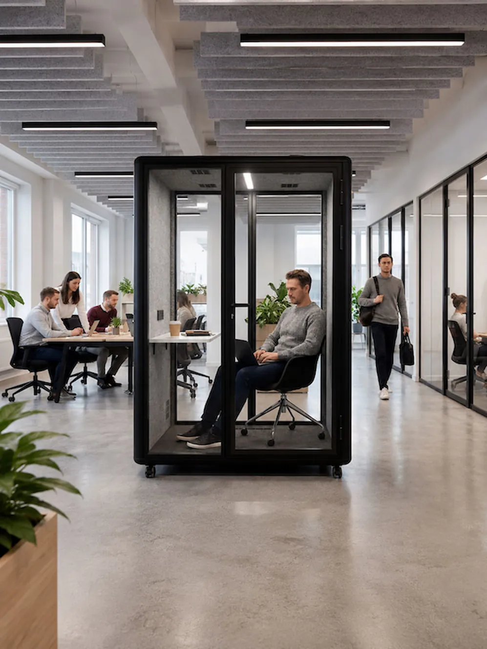 s booth in open office