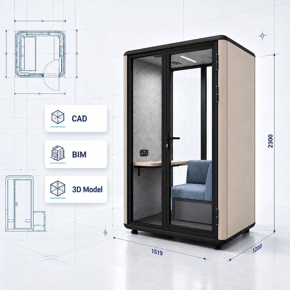 office phone booth cad bim and 3d model request visual
