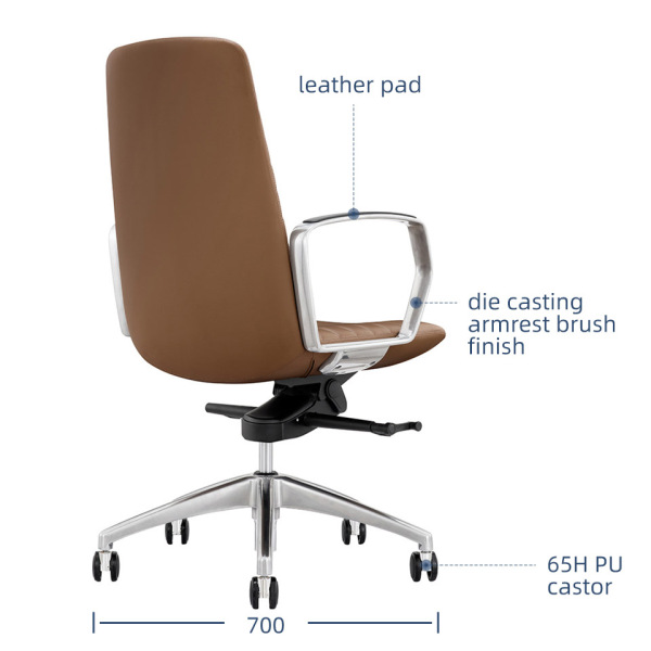 brown-leather-office-chair-back views and details