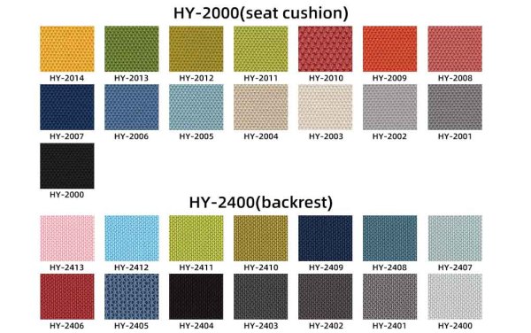 ergonomic mesh chair fabric colour swatch