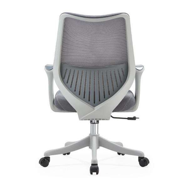 office conference room chairs-the back side view of a grey frame chair