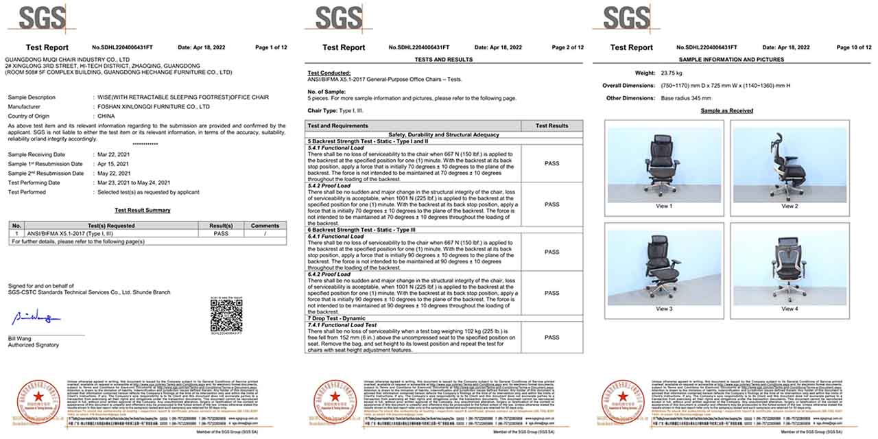 mesh seat office chair SGS certification