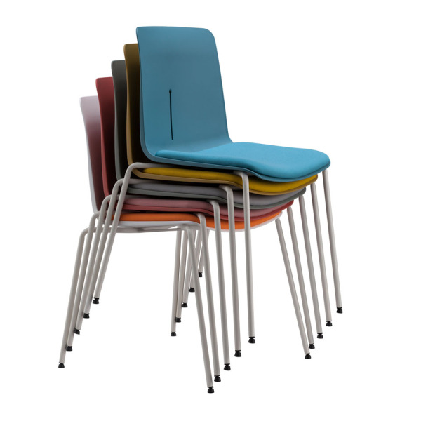 medical office waiting room chairs-5 different colored stacking chairs with chrome base