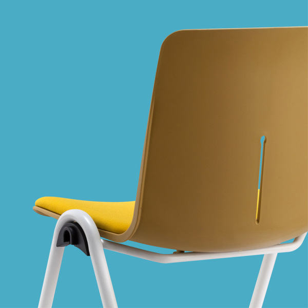 student chairs-back side plastic shell  with dark organge colour