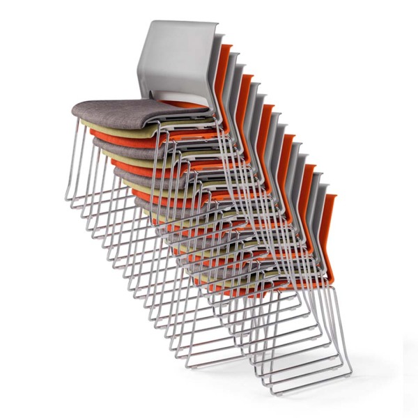 stackable office chairs-17pcs chair stacked