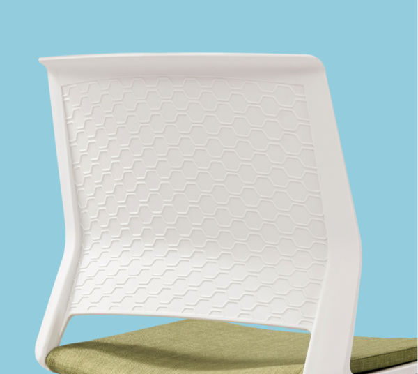 white ergonomic office chair with fabric cushion