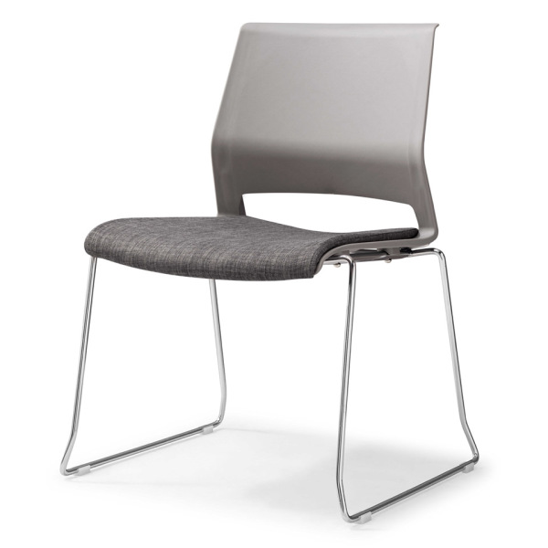 meeting room chairs-dark grey color with fabric cushion