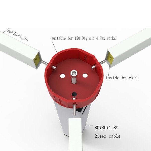 support-legs 120 degree workstaion cable riser