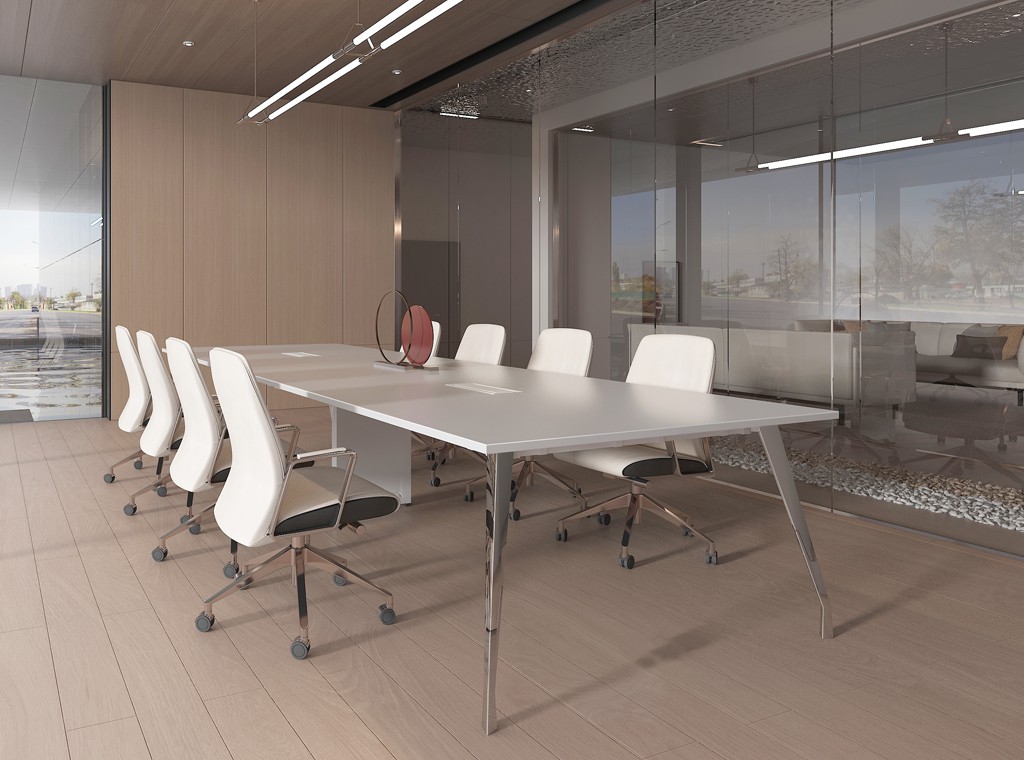 white conference table