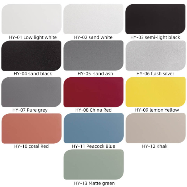 powder coating color swatch