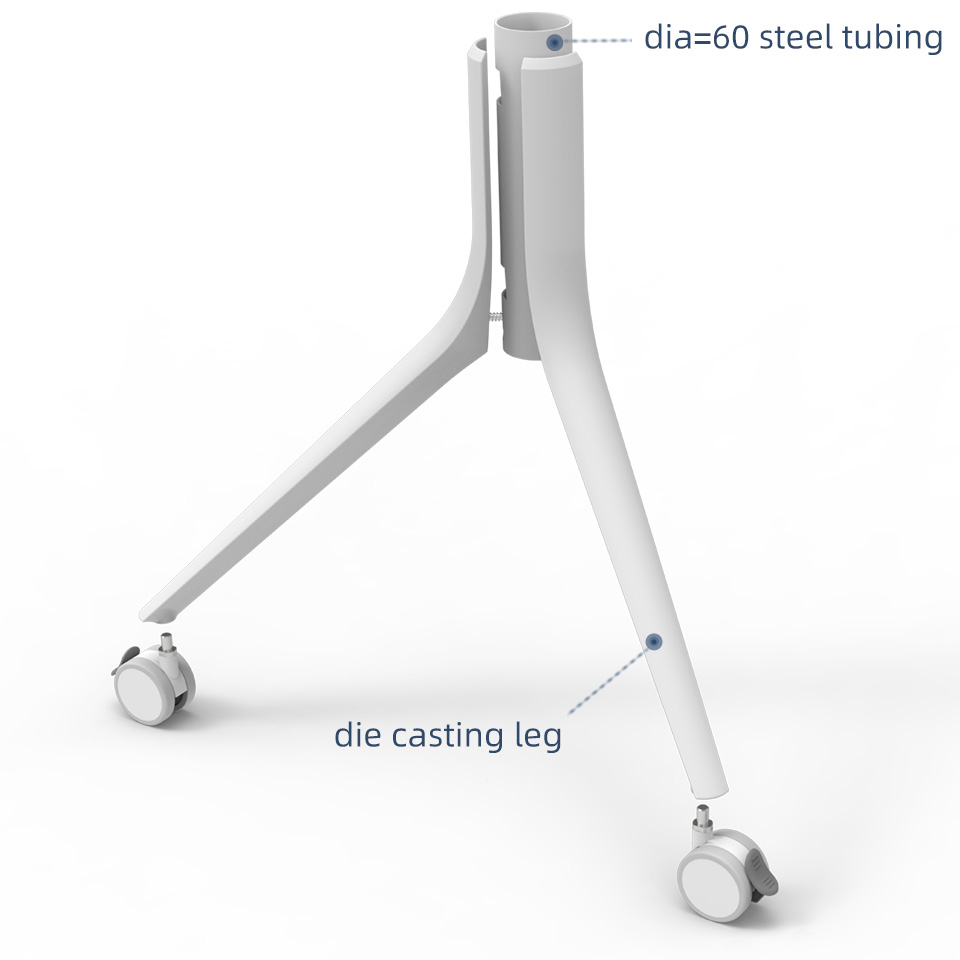 training-table-with-wheels metal leg detals